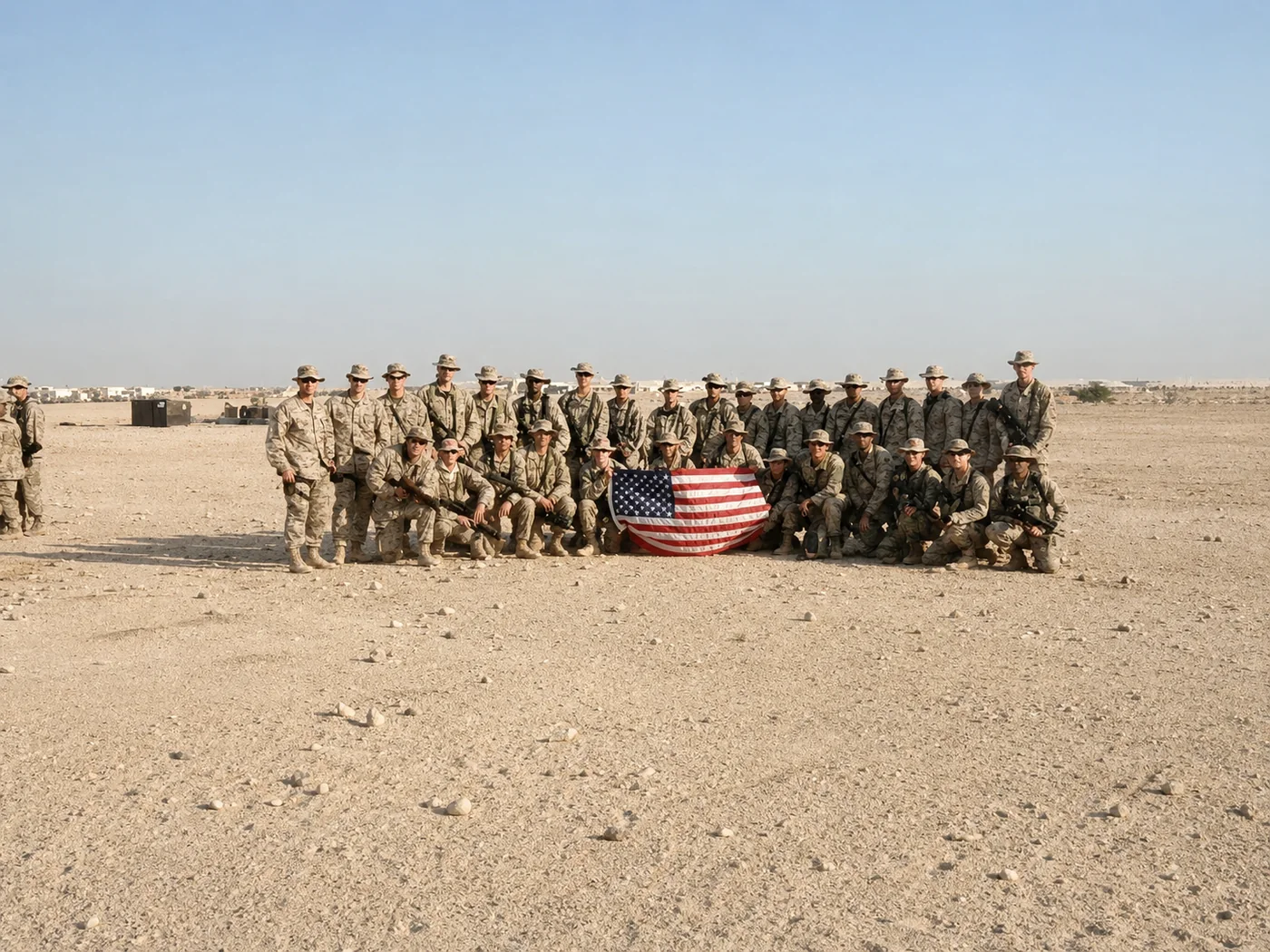 1st Platoon, Small Craft Company assembled in Kuwait before movement into Iraq, 2004